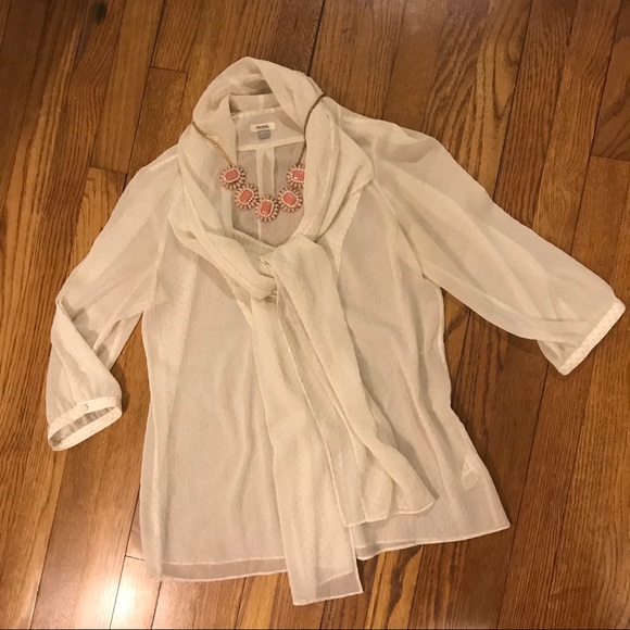 Fossil Tops - ❤️ Fossil Sheer Polka Dot Blouse with Tie Small